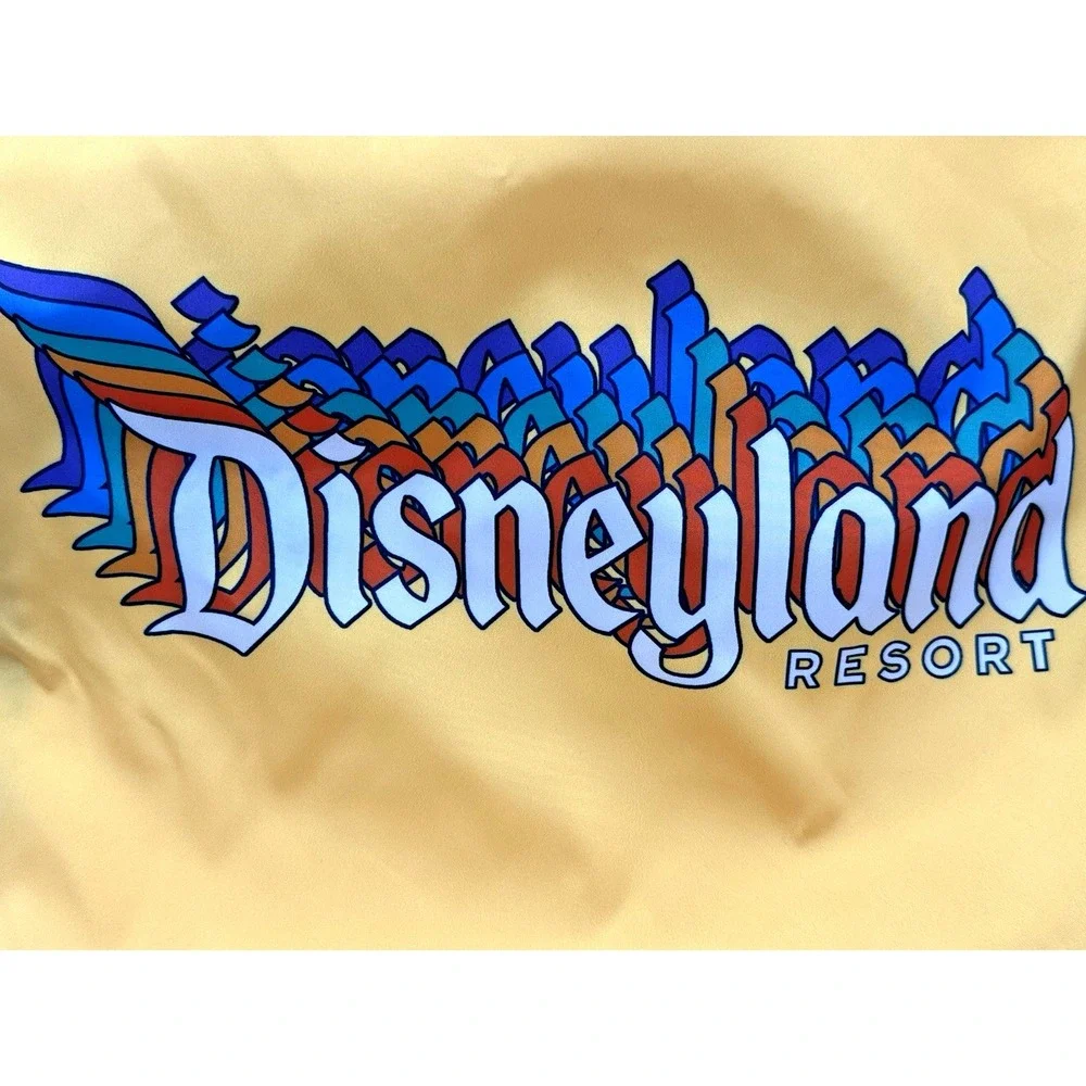 Disneyland Resort Retro Rainbow Logo‎ Yellow Drawstring Backpack Bag New